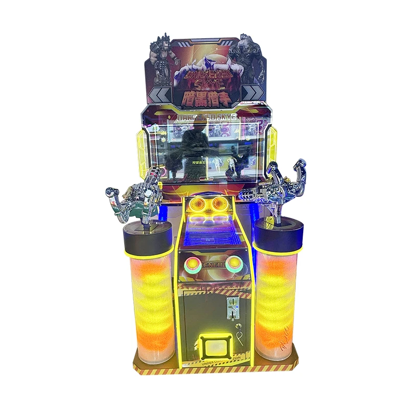 Coin Operated Indoor Amusement Wholesale Price Darkened Skye Shooting Simulation 2 Guns Shooting Arcade Game Machine