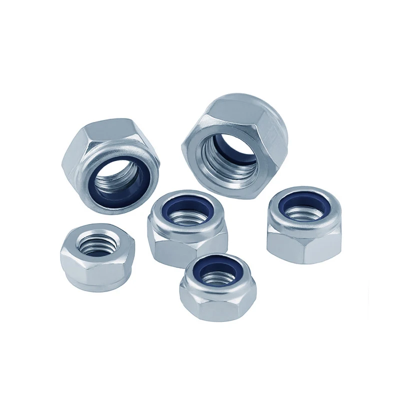 Carbon Steel Blue Zinc Plated Galvanized ZP GAL ASTM A325 A307 GR2 GR5 193 Hex Hexagon Nylon Insert Locking Nut DIN982 DIN985
