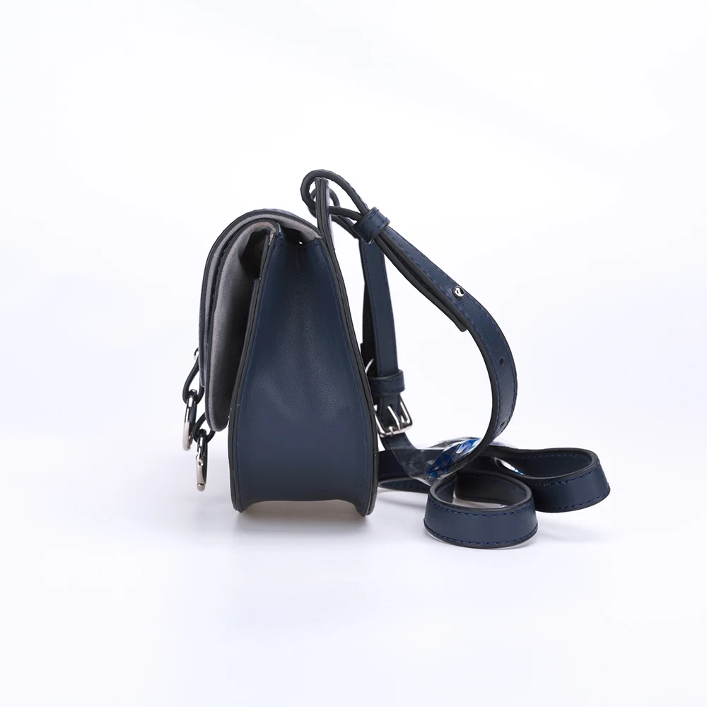 Contrast Colors Girls Handbag Semi-Circle Shape Sling Bag Leather Women Hand Bags Shoulder Simple Ladies Cross