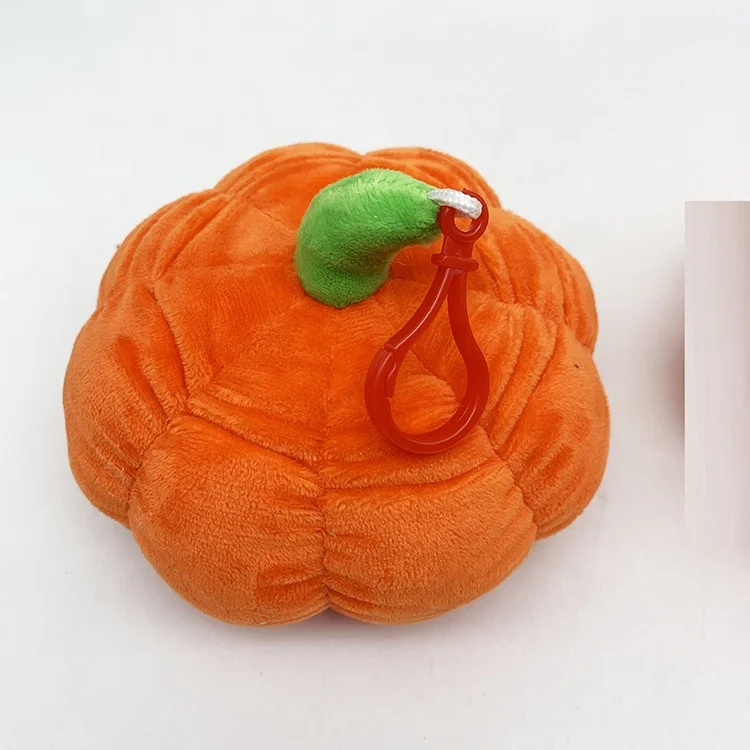 2019 Hot sale kids gift Yellow Plush material Halloween Pumpkin stuffed toy with keychain