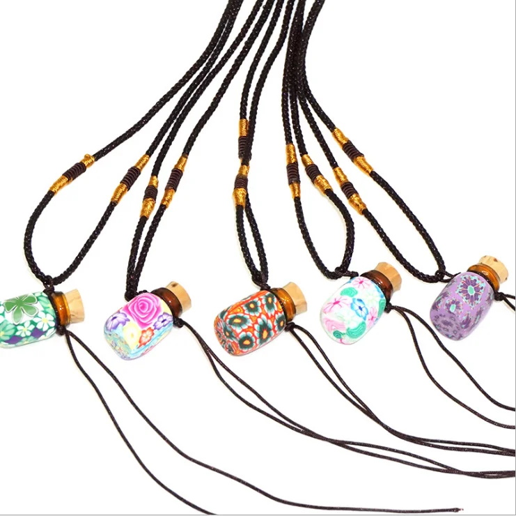 0.5ml soft clay essential oil bottle necklace, aroma diffuser bottle, diffuser bottle pendant