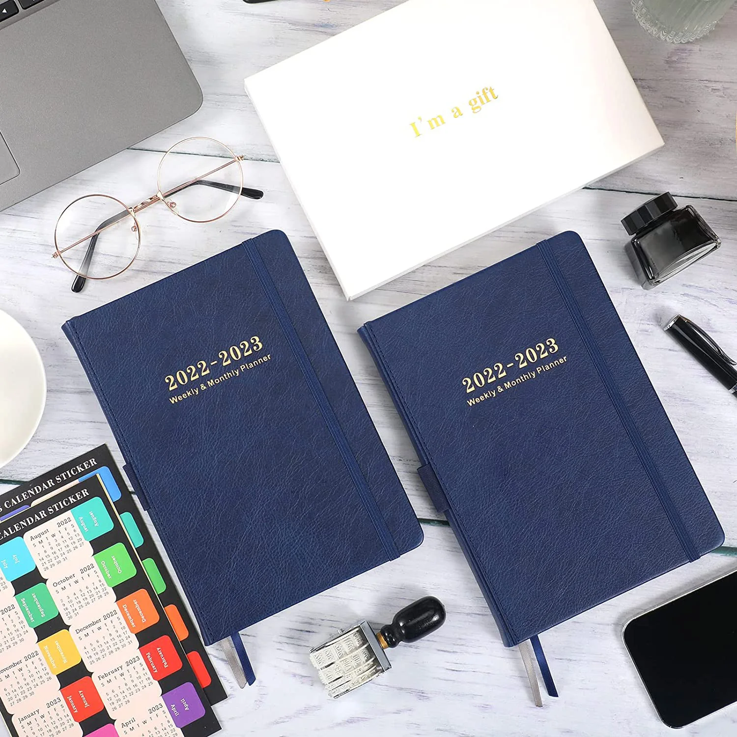 2022-2023 Weekly & Monthly Calendar Agenda Notebook A5 Thick Paper Calendar Stickers Cheapest Journal Notebook With Pen