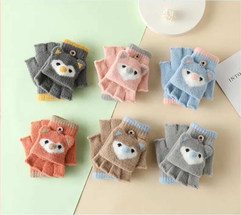 New Style Many Color Baby Winter Half Fingers Gloves Soft Warm Winter Gloves baby kids winter gloves