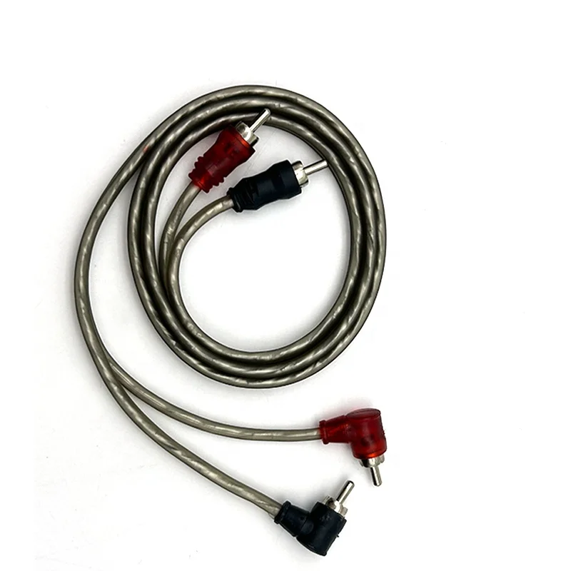 Copper car audio 2 rca to 2 rca cable  car stereo audio cable 1m 2 channel car rca cable