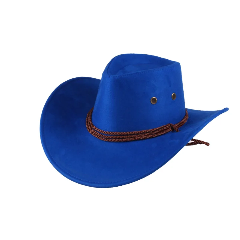 Fashion Adult/Kids  Western Sun Shield Unisex Cowboy Casual Artificial Leather Hat Wide Cowgirl Cowboy Hat