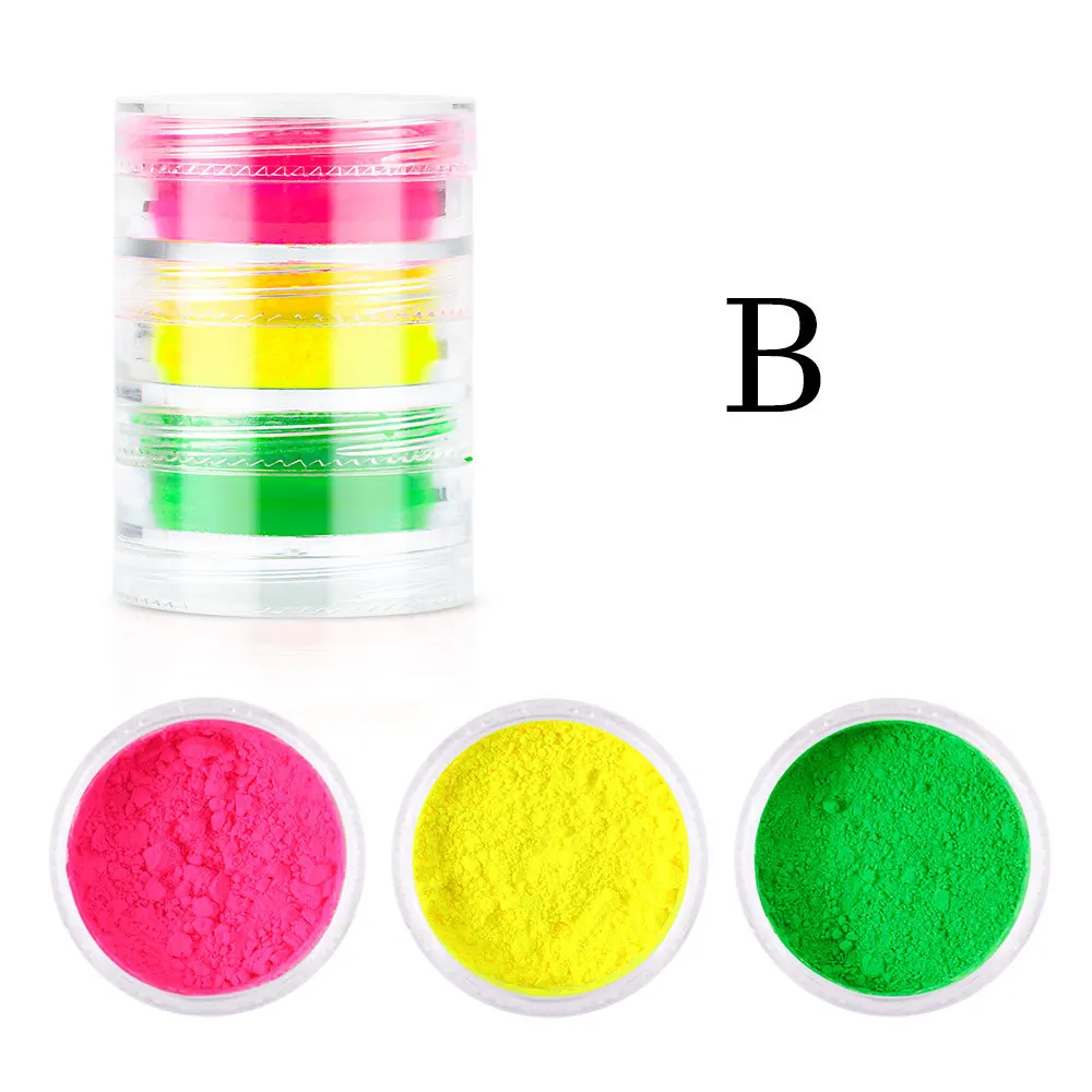 Acrylic Luminous Fluorescent Powder Glow In the Dark Nail Art Pigment Fluorescent Powder Manicure DIY Nail Art Decorations