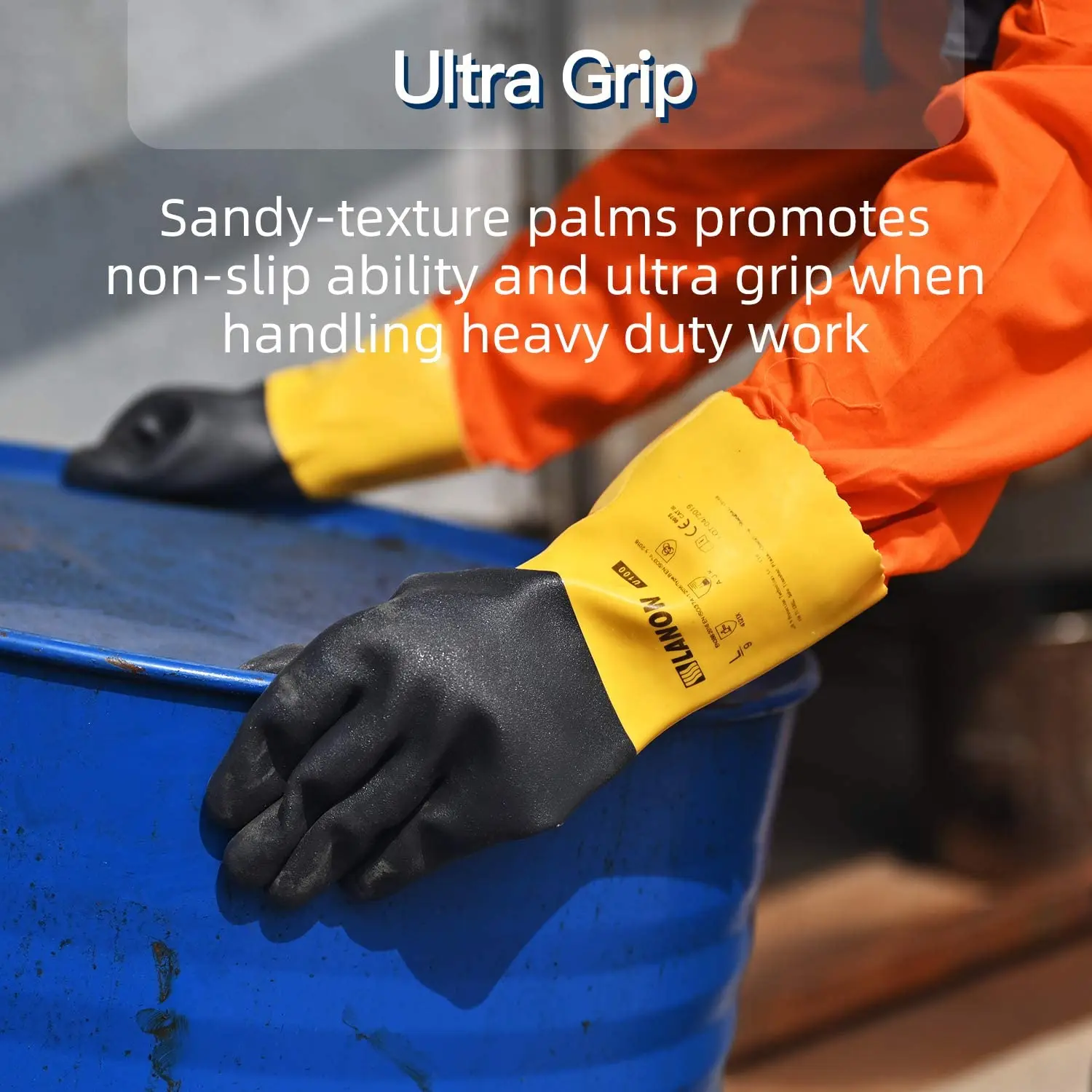 Non Slip  Silicone Free Latex Free Gloves Oil Proof Chemical Resistant PVC Gloves