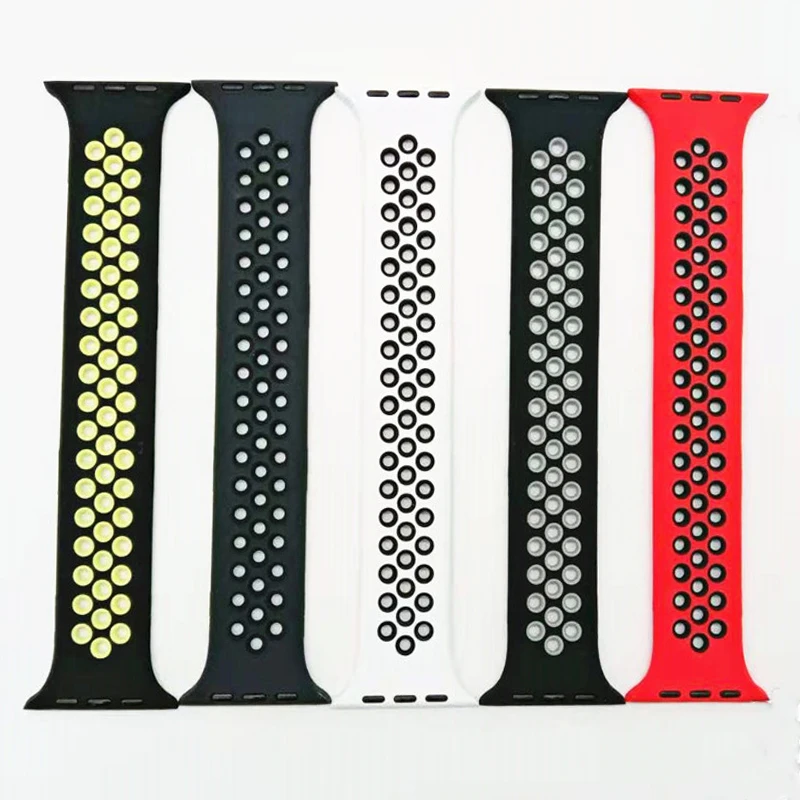 BOORUI silicone slap band for apple watch elastic watch band 44mm soft sport strap for apple watch band 40mm