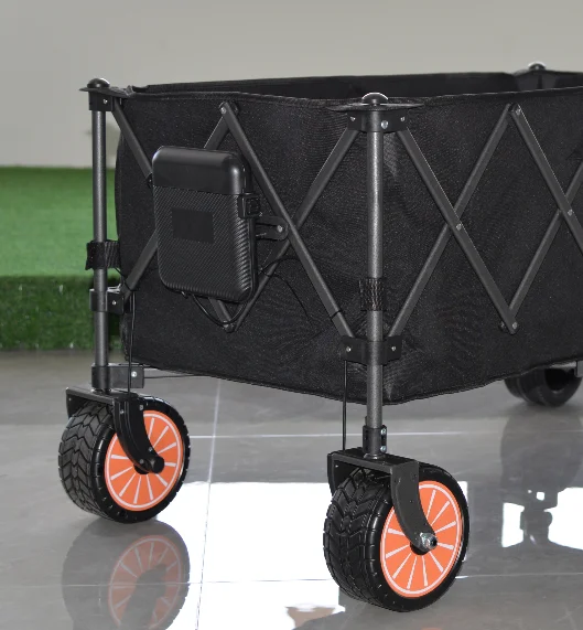 Motorized Compact Electric Utility Wagon Folding Collapsible Foldable Garden Beach Cart Wagon Trolley 180L 330LBS Load Capacity