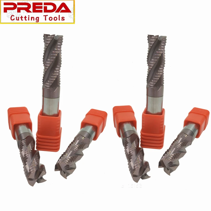 Preda cutting tools CNC HRC55 TiAlN Coating solid Carbide Mill 4 Flutes Rough End Mill