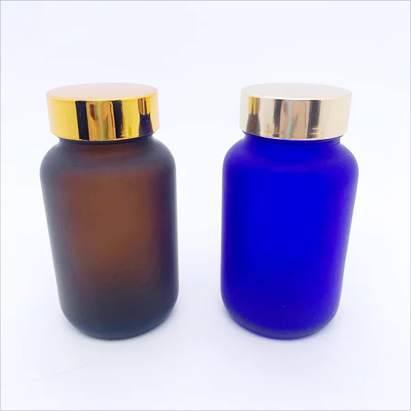 Amber Clear Glass Packer Bottle Food Bottle Medicine Pill Vitamin Capsule Bottles With gold Lids 120ml 150ml 200ml 250ml 500ml