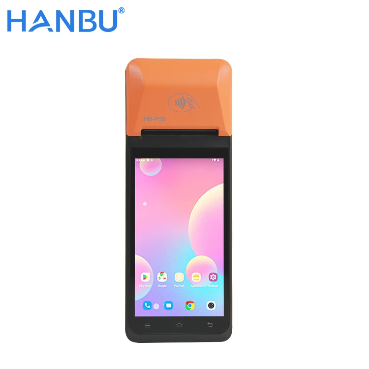 Android 12 ручной высококачественный терминал NFC 4G EFT POS с принтером 58 мм