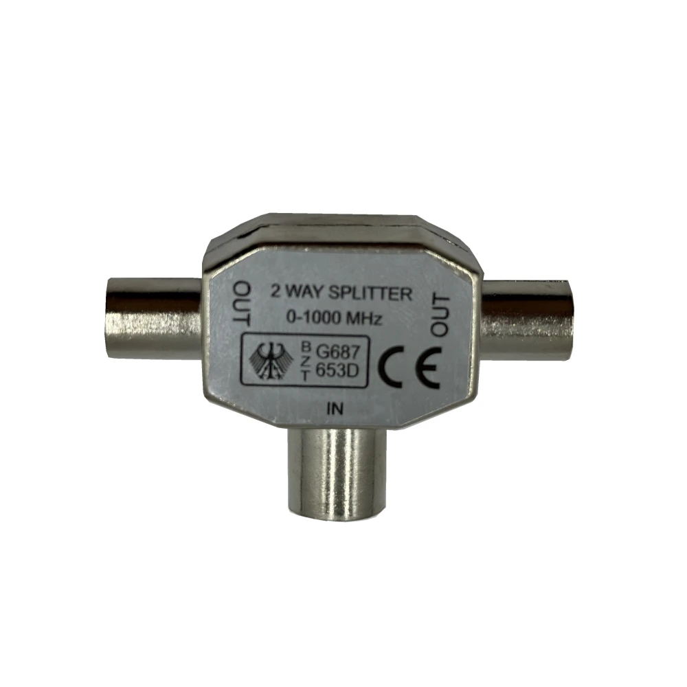 9.5mm TV splitter TV adapter 1 female to 2 male PAL adapter