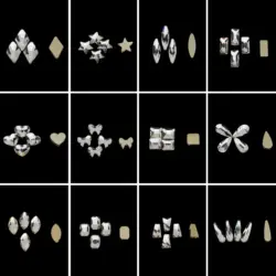 Wholesales Shapes 3d nail art rhinestones feedback color mixed around nails press on with rhinestones