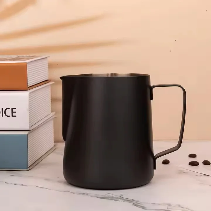 China Manufacture Quality Coffee Milk Pitcher Frothing Cup 12 Oz Pitcher Stainless Steel Black