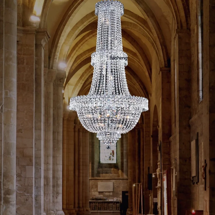imperial empire crystal chandelier for hotel entrance entryway reception room lobby hall pendant light cristal suspension hang