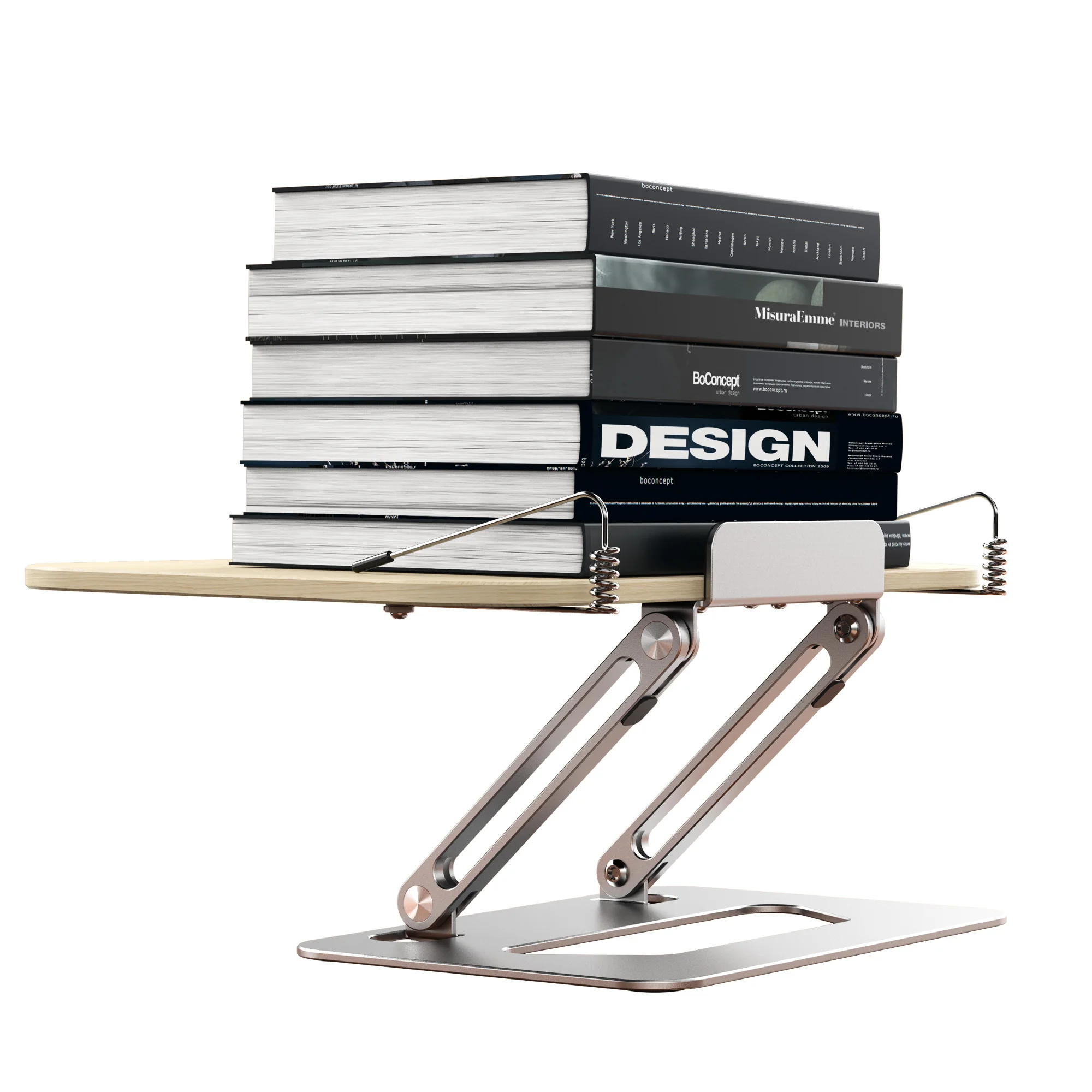 2023 Desktop Aluminum Wood Magazine Document Holder Angle Adjustable Study Reading Book Stand