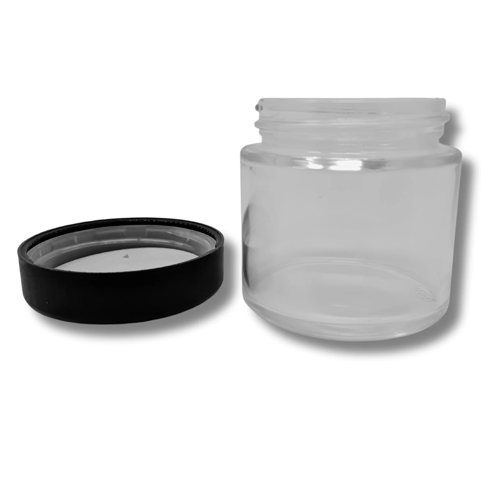 60g 70g  90g 120g Empty airtight smell proof wholesale child resistant glass jar with black child safety CRC lid