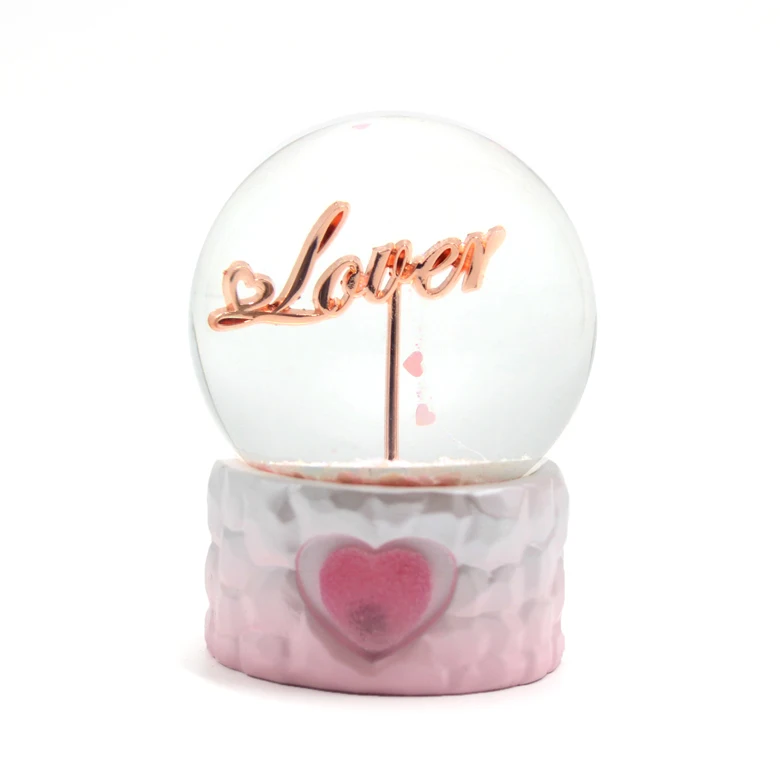 Personalized Zinc Alloy Dream Alphabet Snow Globe Fairy With Pink Print Resin Base And Silver Glitter White Snow