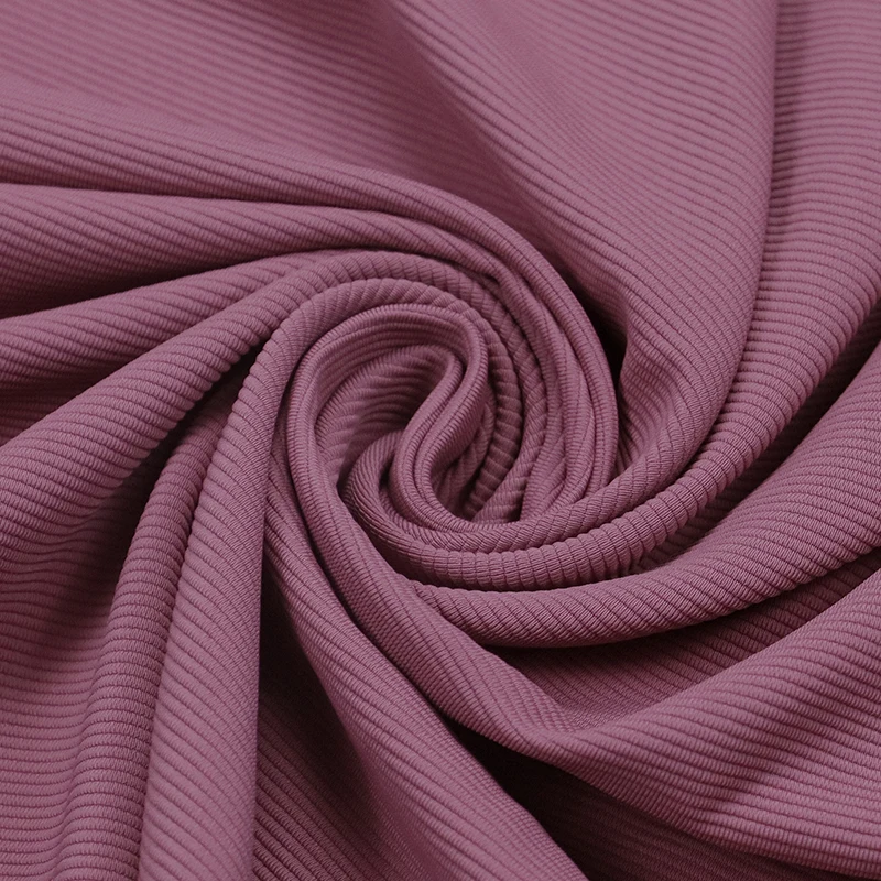 Nylon 75% Spandex 25% 40/40N Matte Weft Knitted High Elasticity Rib Fabric For Leggings/ Yoga