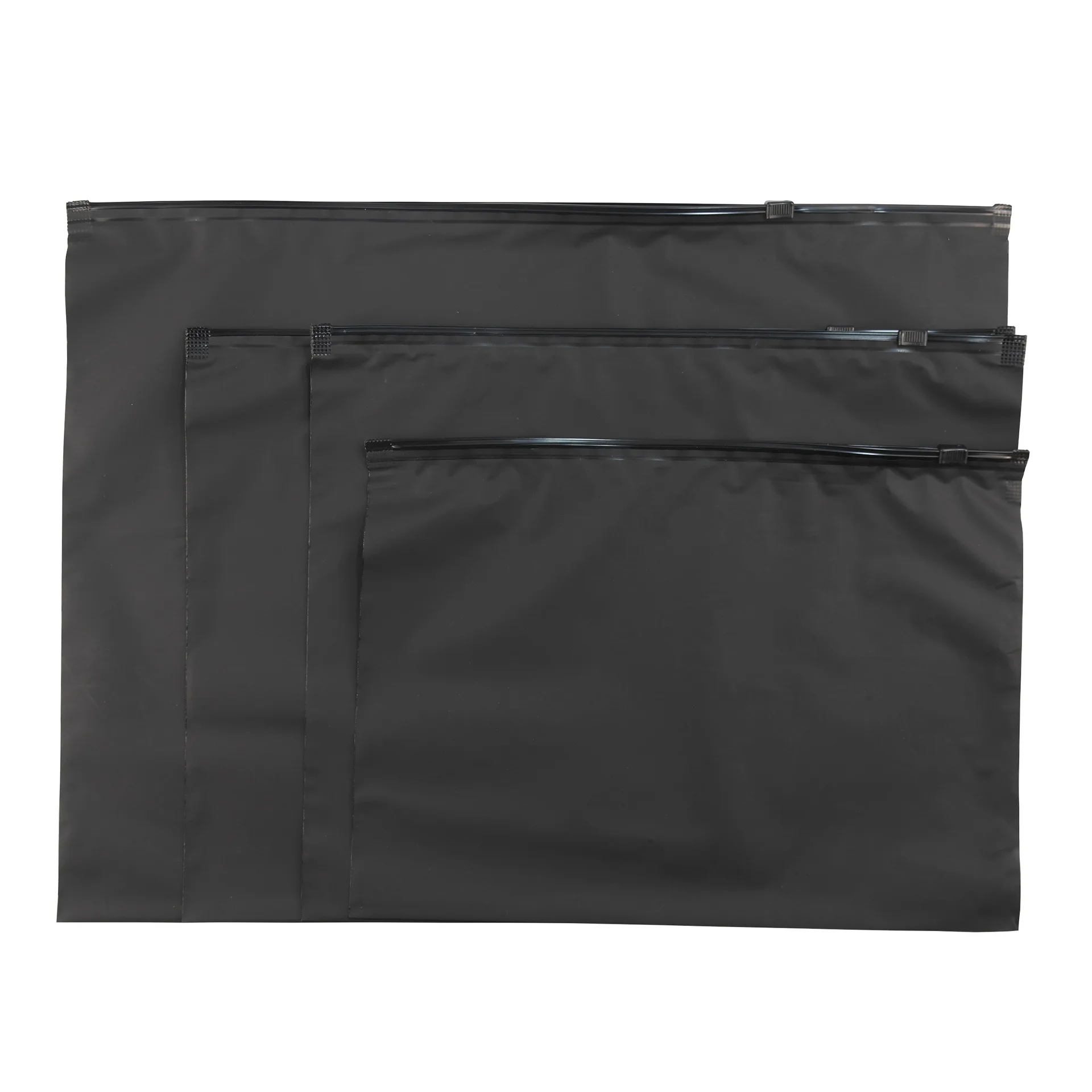 Black Ziplock Packaging Bag, Customized Logo Printing, Eco-Friendly Garment PE Plastic Zipper Bags
