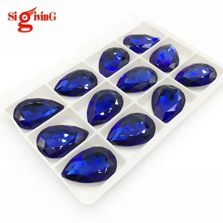 k9 quality 13*18mm fancy glass stones tear drop crystal for jewelry making