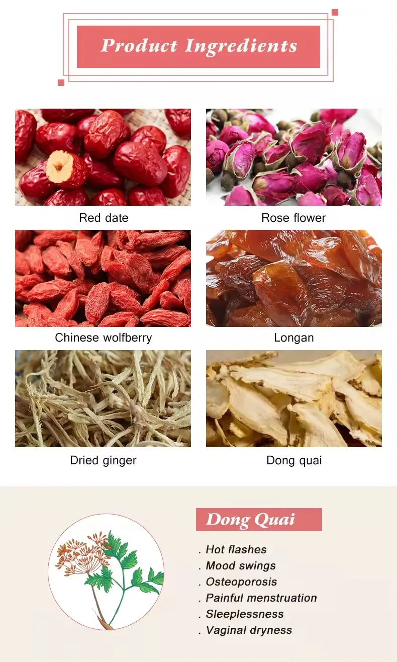 OEM ODM Woman Womb Detox Tea Rose Flower Flavored Female Period Pain Relief Tea Herbal Supplement For Women In Peroid