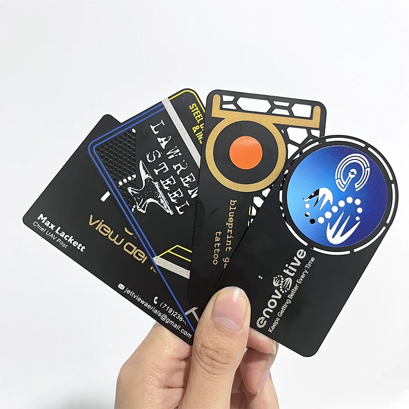 Custom Metal Business Card with Logo Design Engraved Luxury Membership Visit Card Stainless Steel Finish Laser Cut Business Card