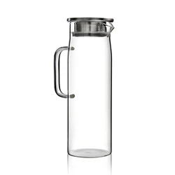 2023 Hot sale High Borosilicate Clear Glass Teapot cold water bottle With Stainless Steel Lid