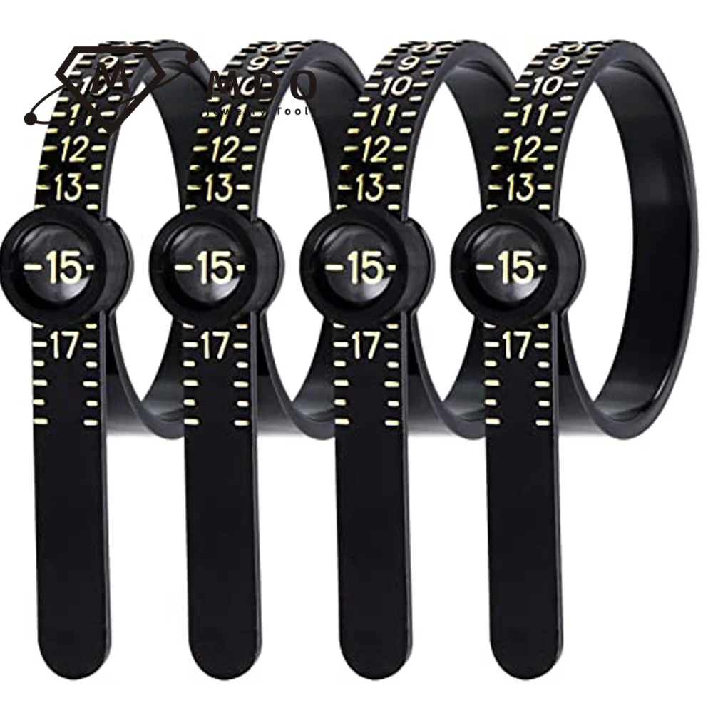 Ring Sizer Measuring Tool With Built-in Magnifying Glass Reusable Plastic Finger Size Gauge Jewelry Tool 1-17 USA Rings Sizer