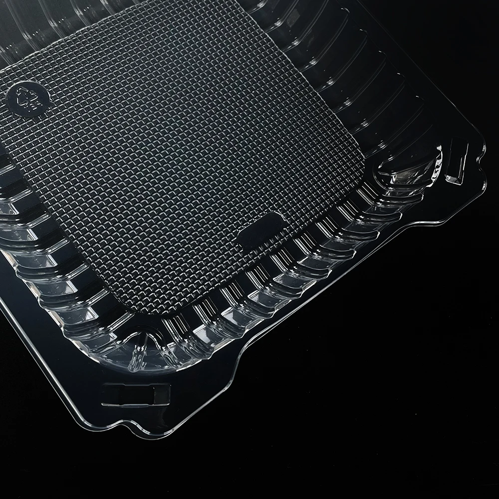 Custom Plastic Food Clamshell Disposable PLA Plastic Food Container Clear Take Away Plastic Box For Bakery Fruit Vegetable