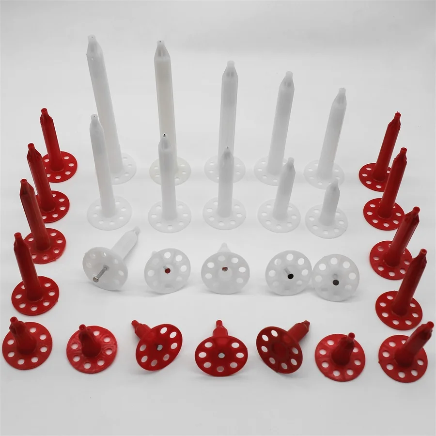 Professional Factory Customized Plastic PE Wall Plug Anchor Drywall Pin Plate Anchor HDPE Insulation Nail