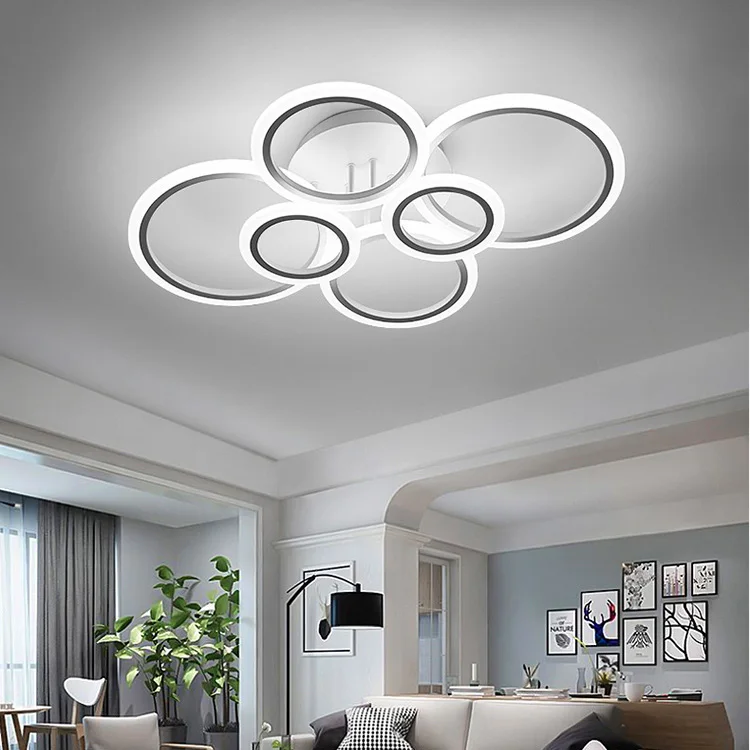 Nice shape 60w 6 rings hotel chandelier modern ceiling light modern hanging Lighting fixture