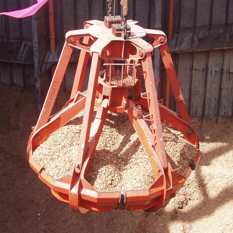 
Crane load and unload mechanical four ropes orange peel grab bucket crane for bulk cargo 