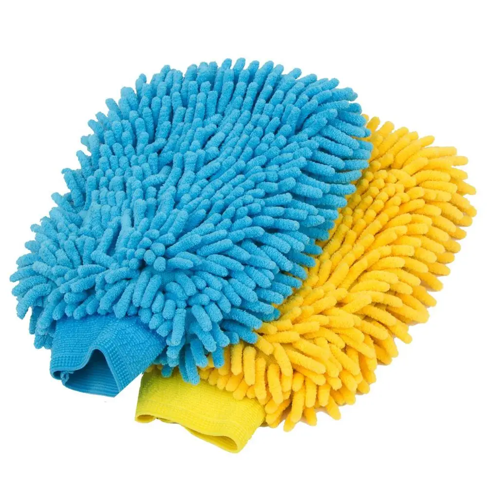 Good Quality Gloves 1 Pair Washing Mitt Us Thick Target White Wholesale Logo Microfiber Car Cleaning Wash Towel Cloth
