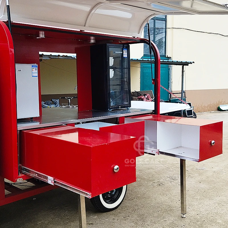 DOT Certified Pizza Tricycle Street Vending Carts Fast Street Food Cart Pizza Food Truck Piaggio Ape