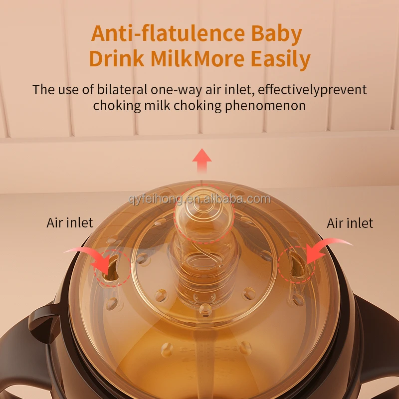 Hot Sale Food-Grade Silicone Baby Milk Bottle Anti-Colic Feeding with Wide Neck Straight Shape Newborn Kids Friendly