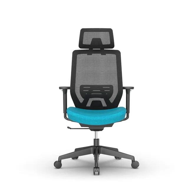 Эргономичное офисное кресло с высокой спинкой и регулируемым нейлоновым основанием, с поддержкой поясницы