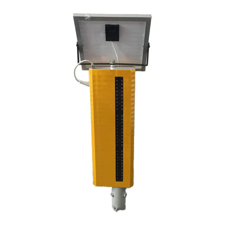 GPS Synchronized Solar Traffic Warning Lights Road Bollard Side Lights Flexible Outline Yellow Flashing Fog Durable Glass PC
