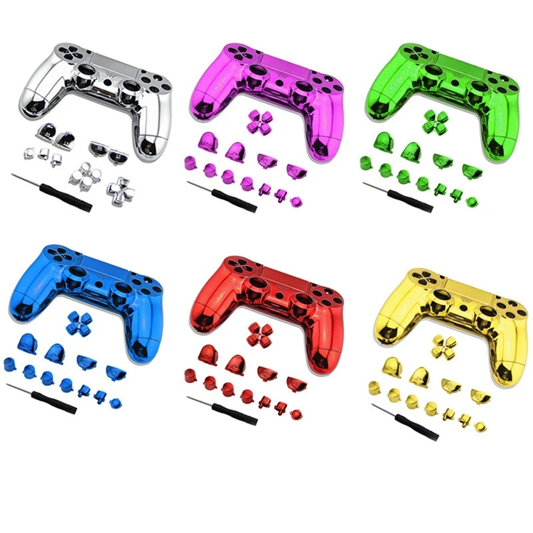 Electroplate Case Replacment Buttons Repair Parts For PS4 Controller Gamepad Joystick Buttons Replacementele