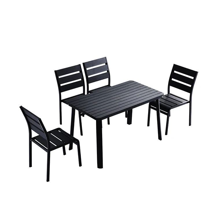 Hot Sale At Low Prices Plastic Wooden Board Furniture Set Restaurant Outdoor Garden Chairs And Table