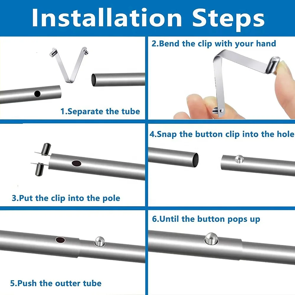 Stainless Steel Universal V Clip Fit for Swimming Pool and Spa Skimmer Net Brush and Poles