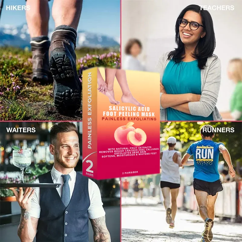 Salicylic Acid private label foot peel mask skin care peeling mask Socks For Callus Removal Dead Skin Cracked Heel Treatment