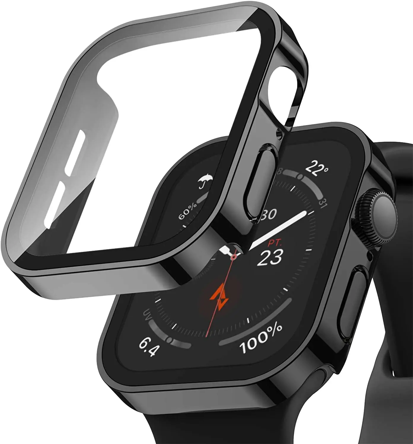 2022 New Waterproof Watch Case Glass Screen Protector For Apple Watch Series 7 6 5 4 Cover 45mm 41mm 44mm 40mm Bumper Case Armor