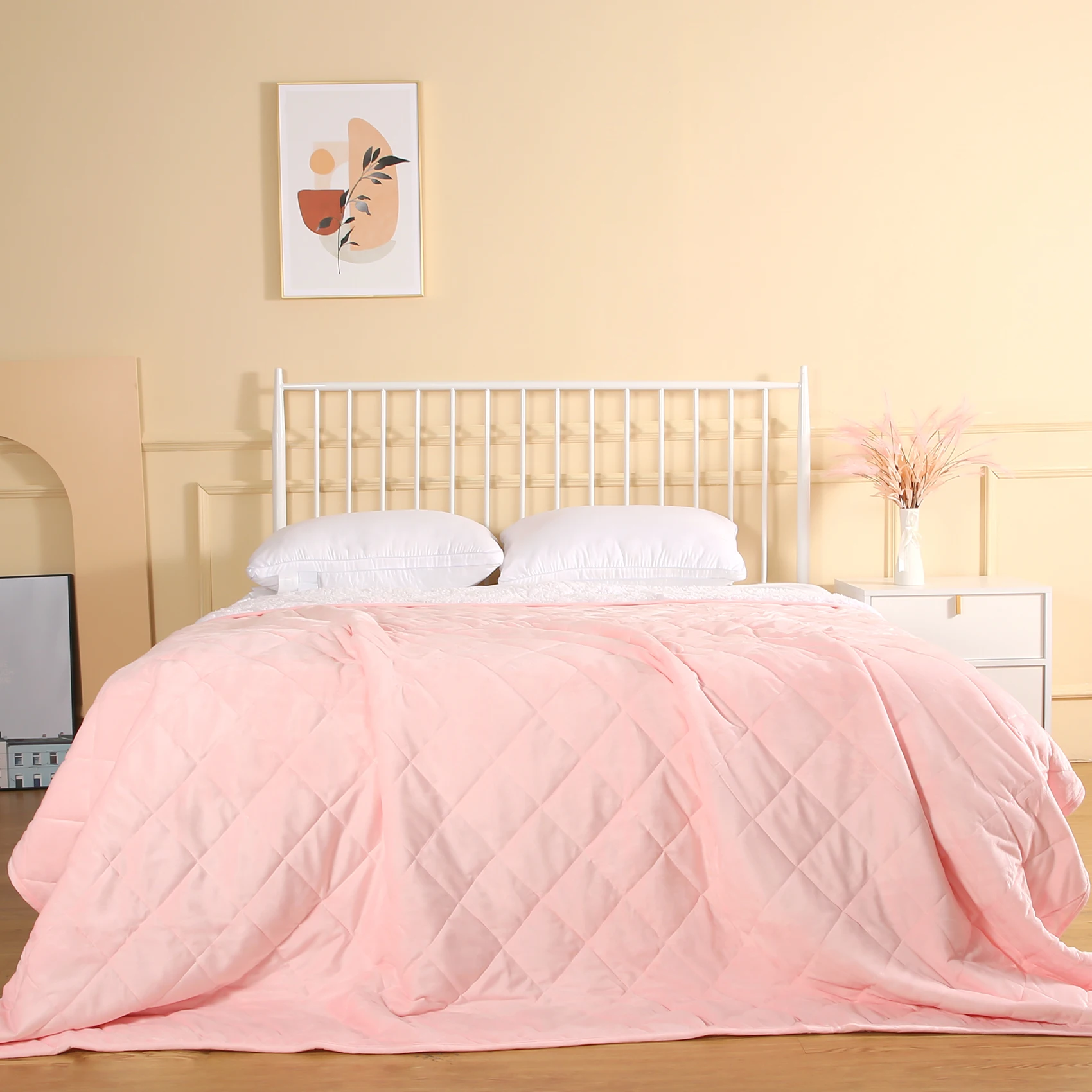 Wholesale Bulk Weighted Sherpa Flannel Fleece Blanket Super Soft And Warm Fuzzy Plush Thick Bed Blanket For Winter