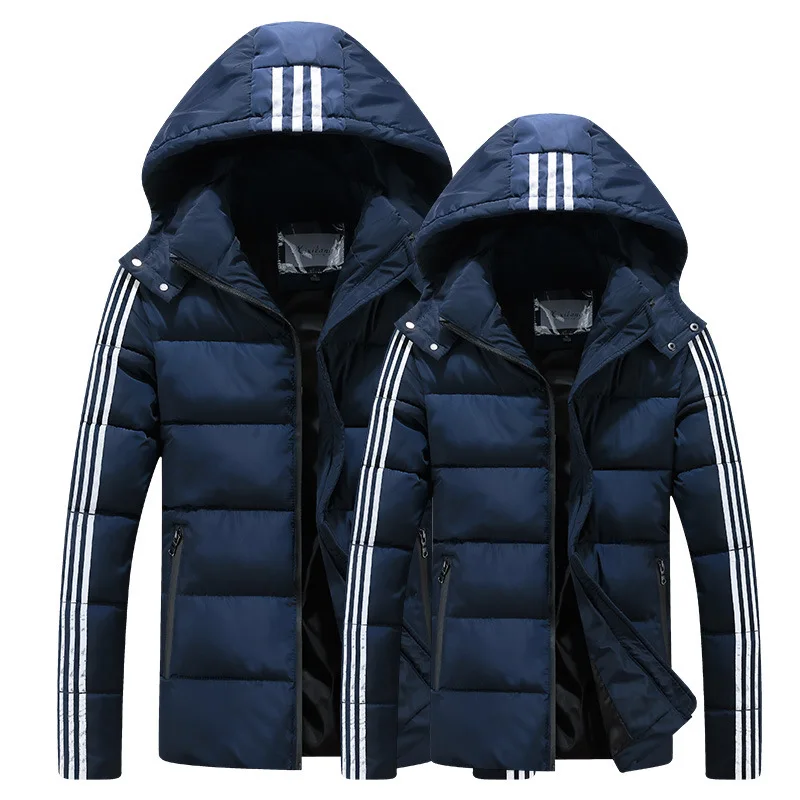 Winter warm Men jacket coat outerwear With Fur Quilted Padded Wadded Windbreaker Mens Coat Parkas Overcoat Hooded
