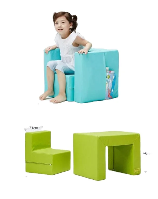 Soft Sponge Foam Indoor Kids Sofa Table Dining Chair And Table Sofa Kids Desk Set