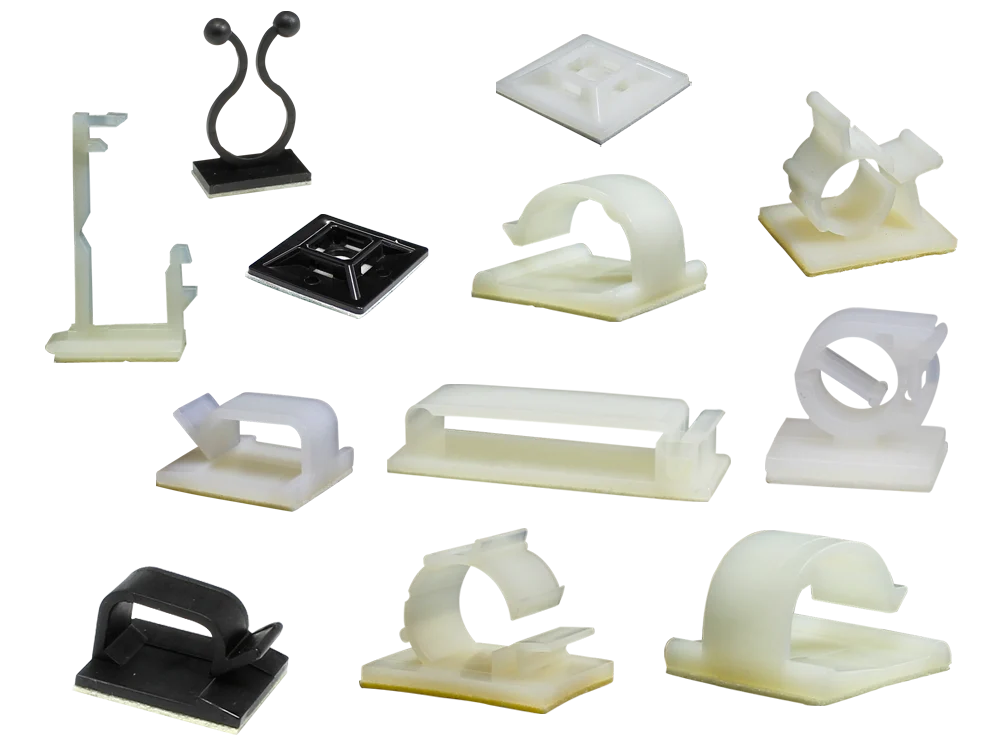 nylon plastic cable clamps with 3M adhesive wire organizer for cable fixing and locking cable clip