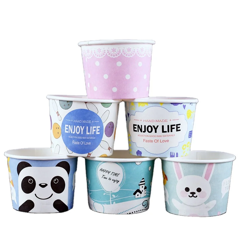 
eco friendly custom printing disposable paper cups ice cream paper bowl 