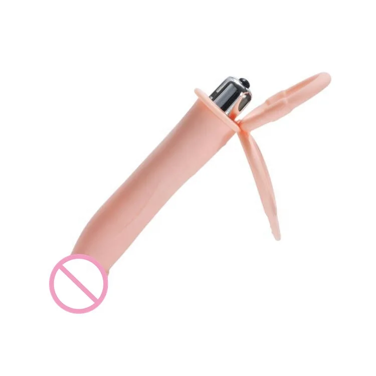 Vibrating Silicone  Penis Lock Sex Toy Cock Ring With Dildo vibrating anal plug For Female